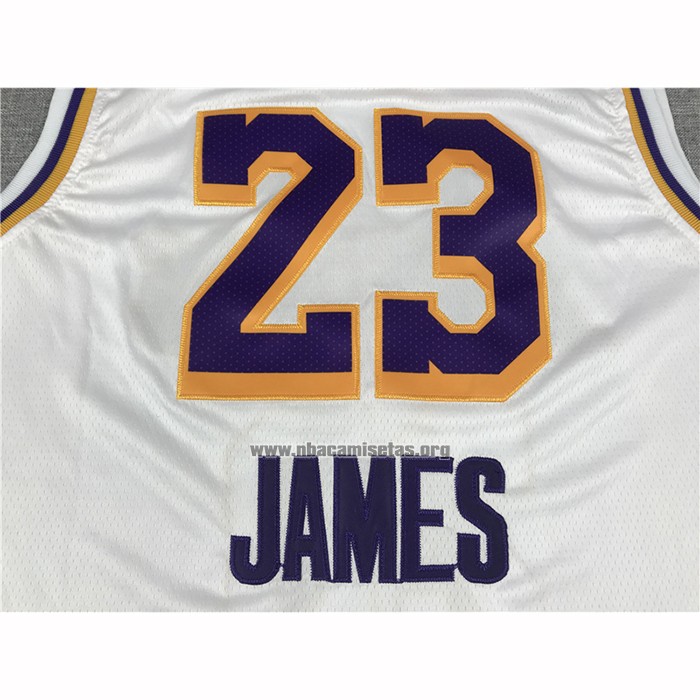 Camiseta Los Angeles Lakers Lebron James NO 23 Association 2020 Final Bound Blanco